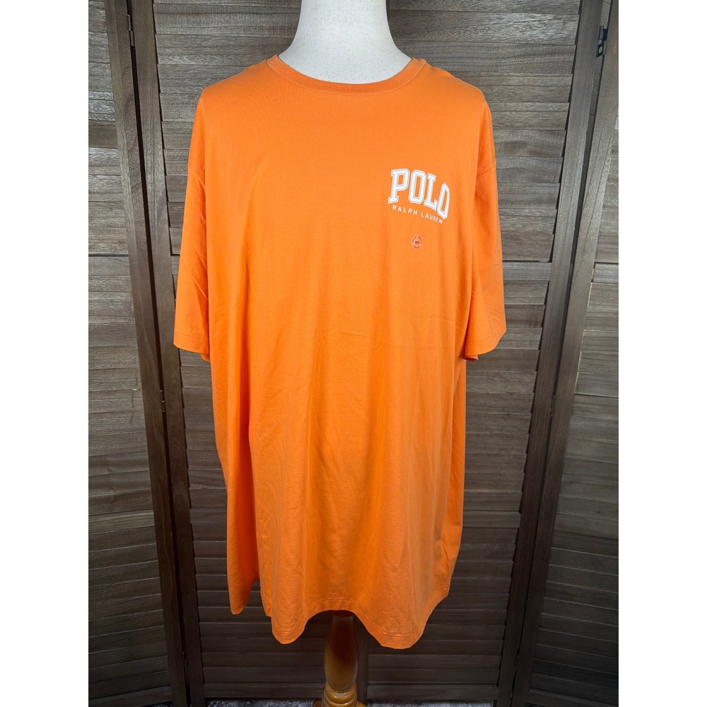Polo Ralph Lauren Mens 4XLT Orange Graphic Logo T-Shirt Big & Tall NWT - Picture 3 of 9